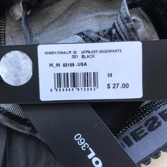 Diesel Women's Briefs Panties Medium Black Grey New - Picture 3 of 7